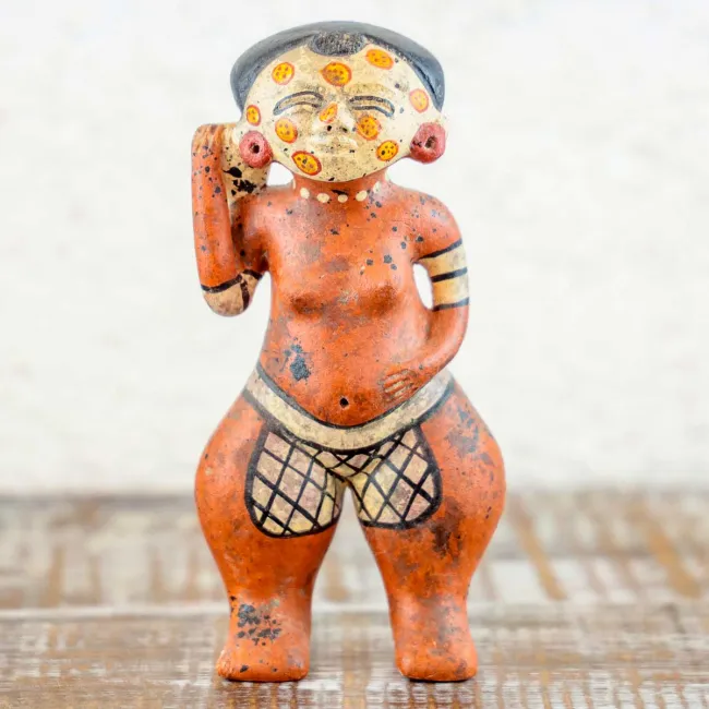 Artisanat mexicain : Petites statues décoratives terre cuite