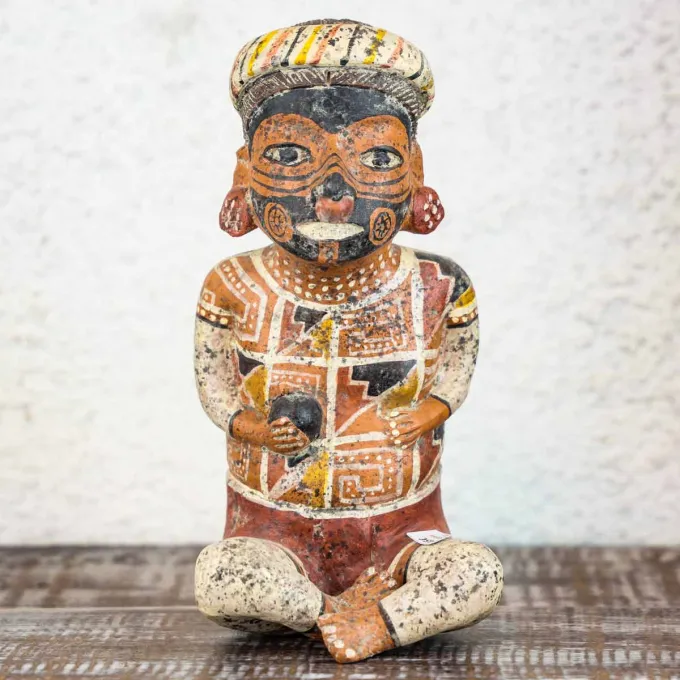 Statuette mexicaine en terre cuite déco maison