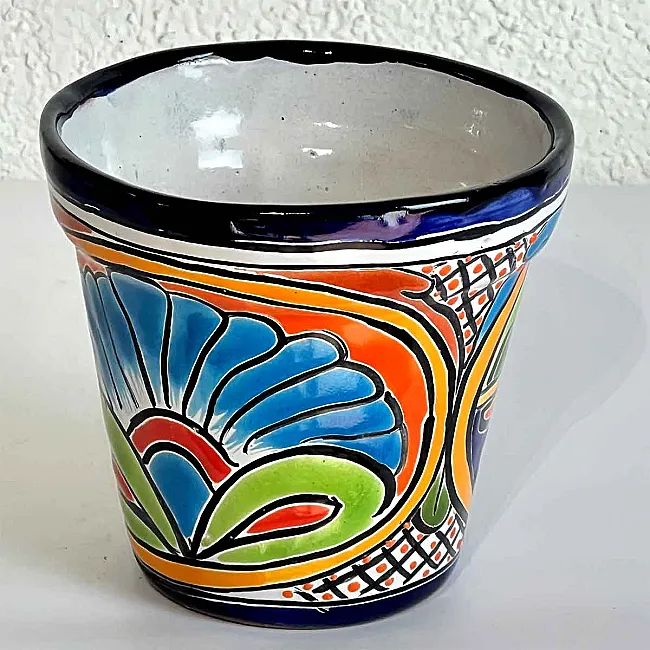 Petit pot de fleurs extérieur en céramique - Pour planter et cache-pot