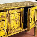 Crédence de rangement en pin - Meuble jaune de rangement